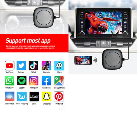 Entrada de energía de 5V Mini USB Adaptador inalámbrico de Carplay para Android Auto y Apple Carplay